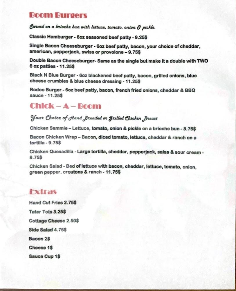 Boomerangs Bar & Grill Menu image 2