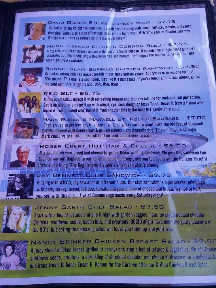Boomerangs Bar & Grill Menu image 4